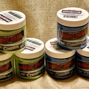 Lot of six new jars of Manic Panic Semi Permanent Creamtones Hair Dye Sea Nymph